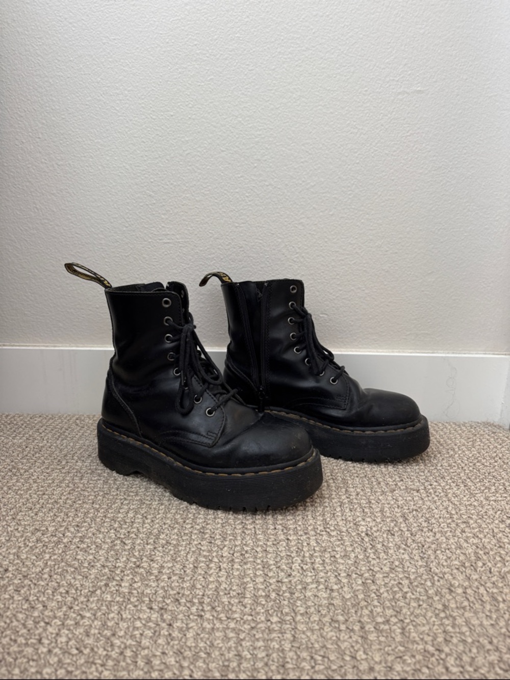 Dr. Martens Black Platform Combat Boots